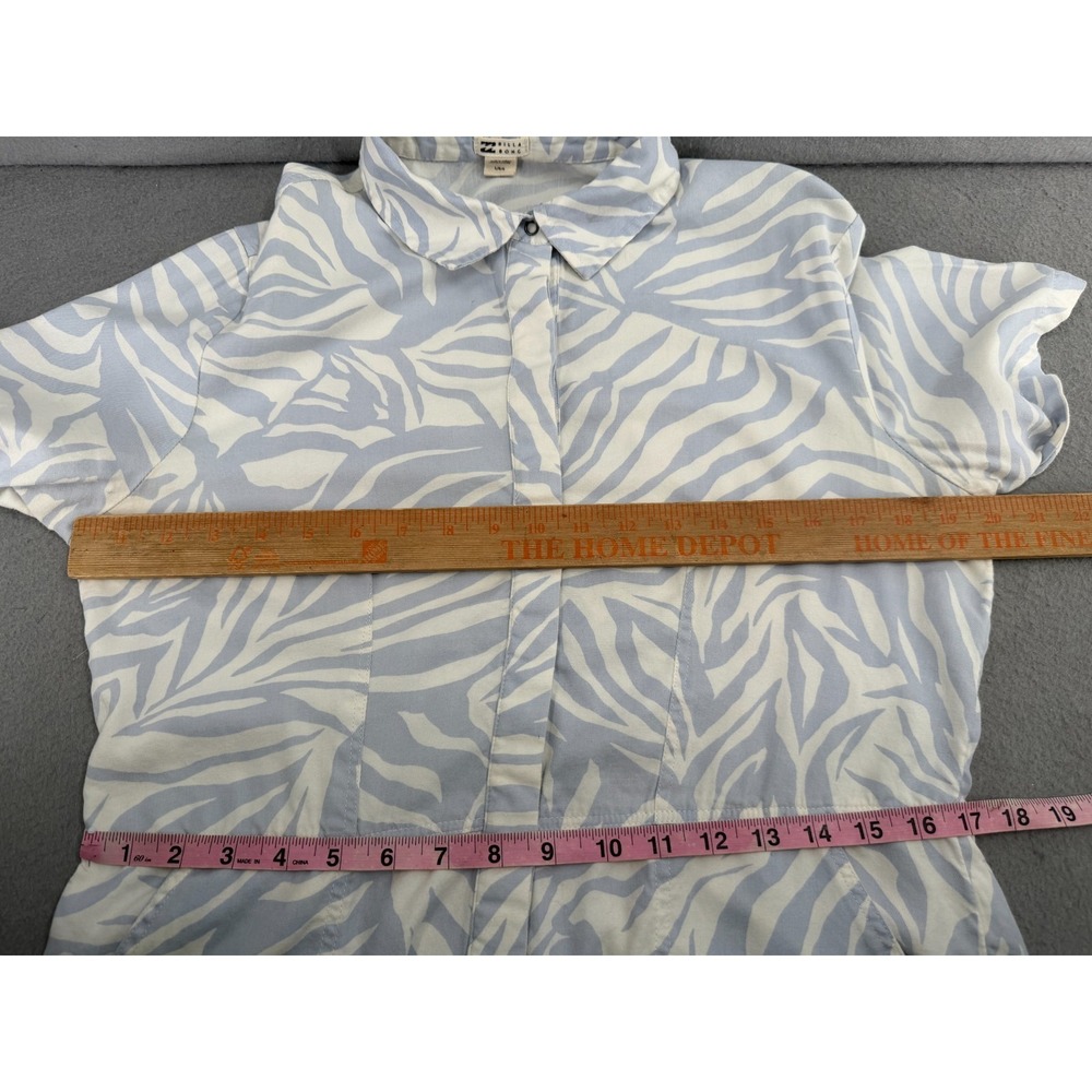 Billabong Heads‎ Up Romper Womens L Blue Resort Coastal Vacation Utility Safari - Picture 8 of 14